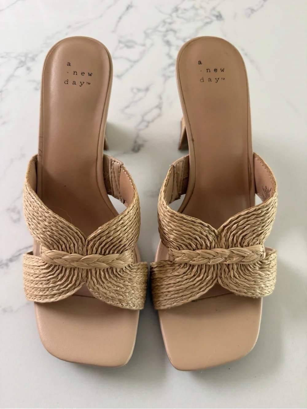 A New Day Tia Mule Heels - Beige - Size 9